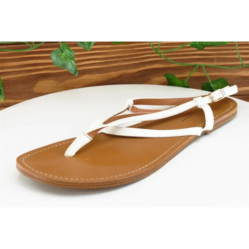 Pull&Bear Sz 39 M White‎ Strappy Synthetic Women Sandals
